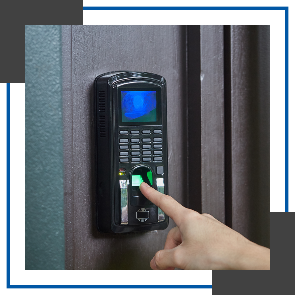  Image of a commercial electronic door lock system. 