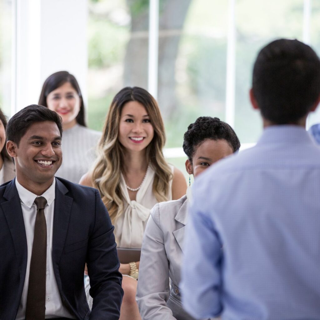 trainer speaking to employees