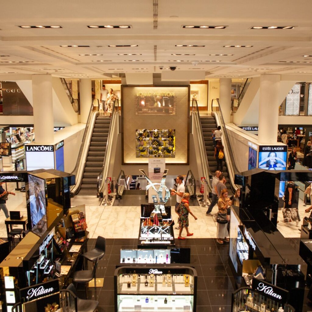 overhead view of mall